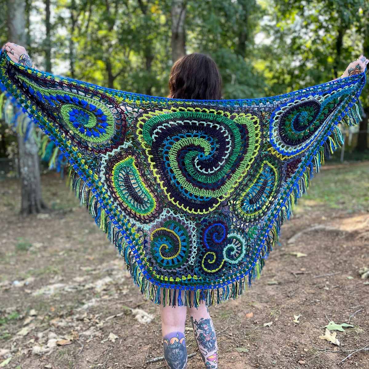 Lagoon Freeform Crochet Shawl Of Mars Crochet