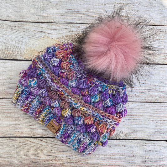 Purple Wobble Bobble Beanie