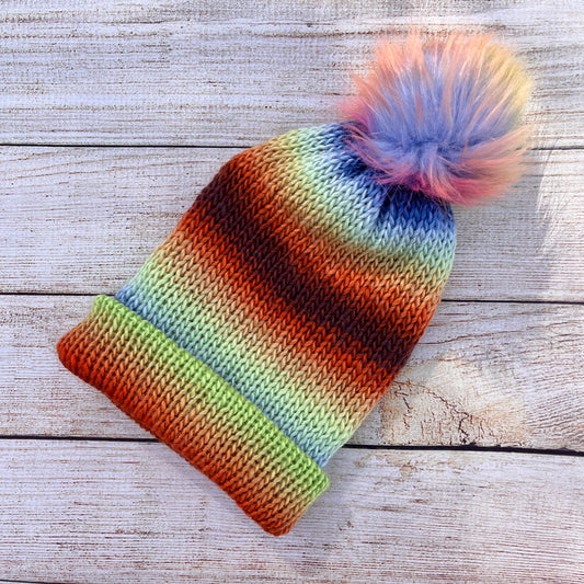 Bold Rainbow Knit Hats