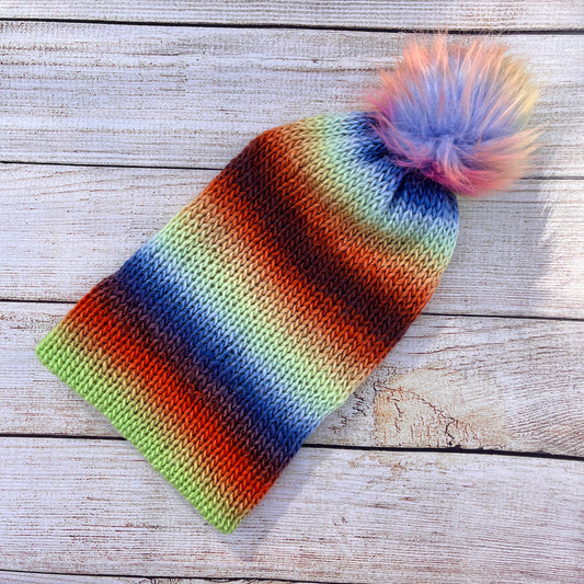 Bold Rainbow Knit Hats