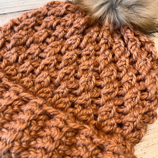 Orange Alpine Stitch Hat