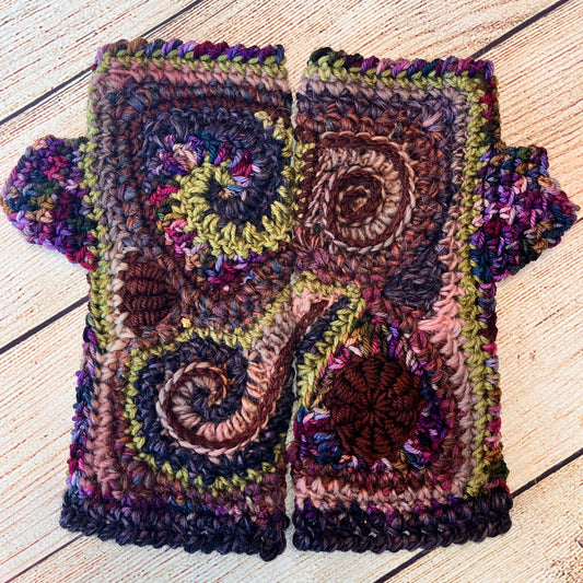 Galaxy Freeform Crochet Gloves