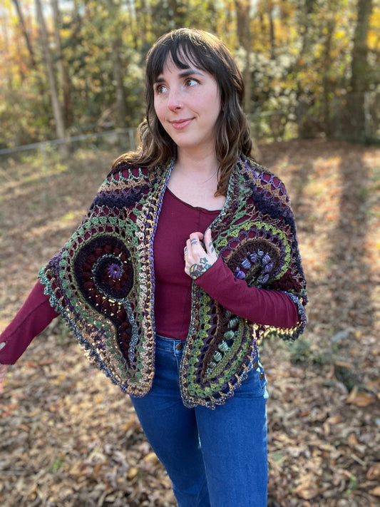 Earth Angel Freeform Crochet Shawl