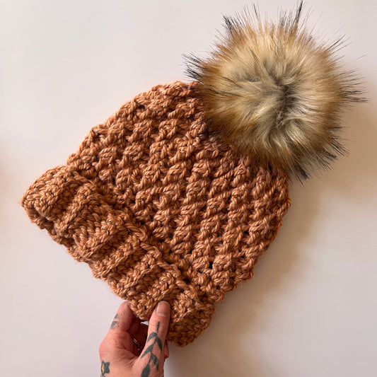 Orange Alpine Stitch Hat