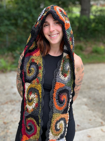 Spiral Hooded Scarf Pattern