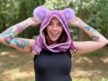 Purple Hooded Scarf