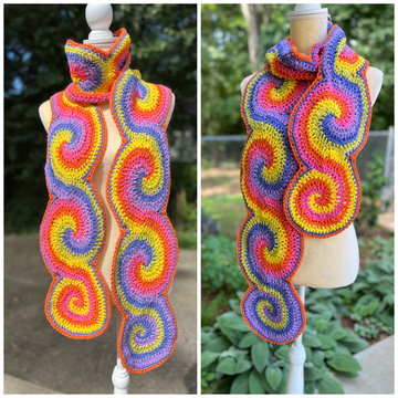 Rainbow Spiral Scarf