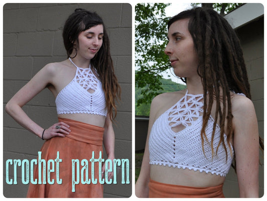 Flower of Life Crochet Crop Top V2.0 PATTERN - Crochet Pattern