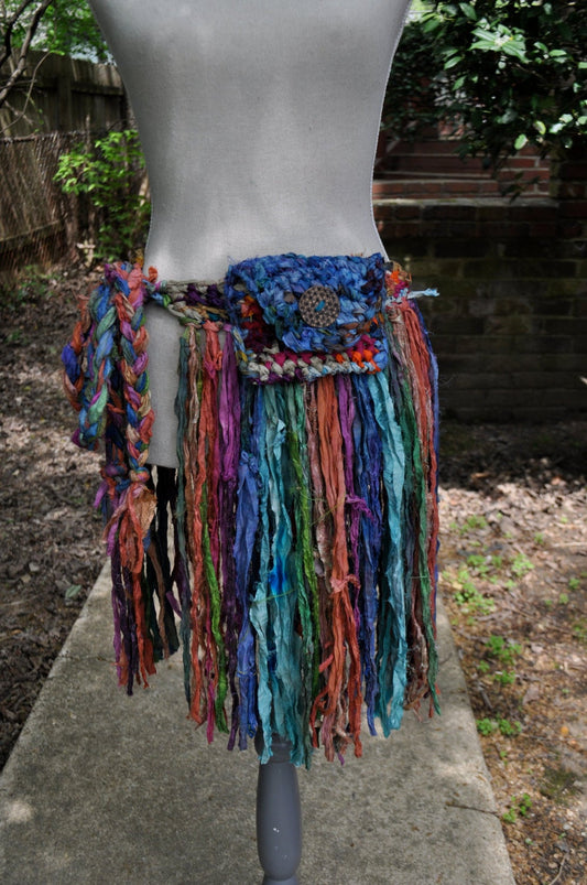 Sari Silk Fringe Overskirt - Crochet Pattern