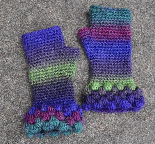 Bobbly Fingerless Gloves - Crochet Pattern